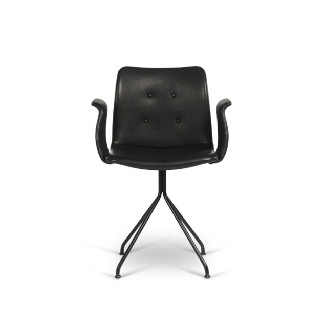 BENT HANSEN PRIMUM CHAIR - stol / sort fast stel med armlæn
