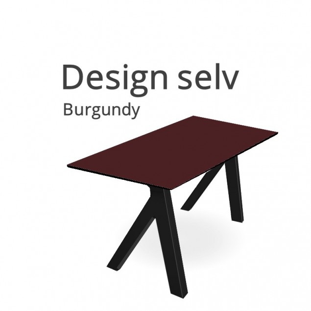 Hæve sænkebord LITE med Burgundy linoleum. Vælg selv størrelse