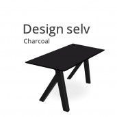 Hæve sænkebord LITE med Charcoal linoleum. Vælg selv størrelse