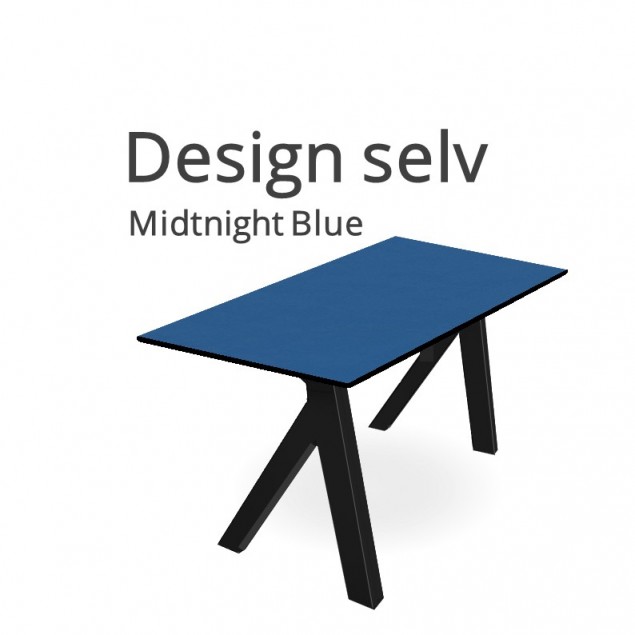 Hæve sænkebord LITE med Midtnight Blue linoleum. Vælg selv størrelse