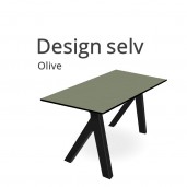 Hæve sænkebord LITE med Olive linoleum. Vælg selv størrelse