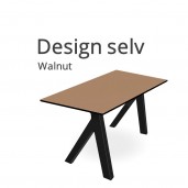 Hæve sænkebord LITE med Walnut linoleum. Vælg selv størrelse