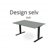 Hæve sænkebord Ash grå linoleum. Vælg selv størrelse og form