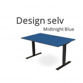Hæve sænkebord Midtnight Blue linoleum. Vælg selv størrelse og form