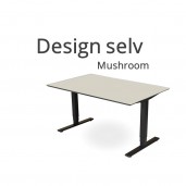 Hæve sænkebord Mushroom grå linoleum. Vælg selv størrelse og form