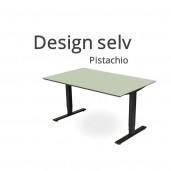 Hæve sænkebord Pistachio linoleum. Vælg selv størrelse og form