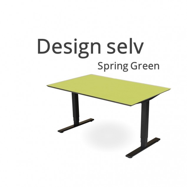 Hæve sænkebord Spring Green linoleum. Vælg selv størrelse og form