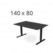 140x80 cm sort linoleum. Elektrisk hæve sænkebord.