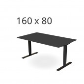 160x80 cm sort linoleum. Elektrisk hæve sænkebord.