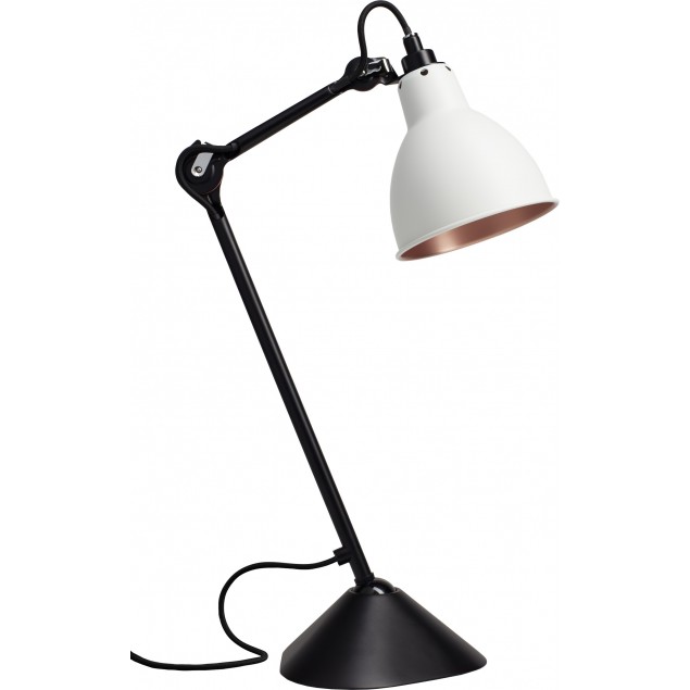 Lampe Gras NO205 bordlampe, sort-hvid-kobber