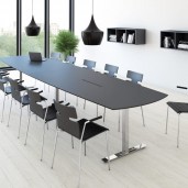 Square mødebord med linoleum,  bådformet bordplade - design selv