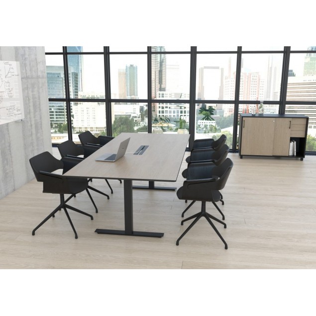 Square mødebord med linoleum, kvadratisk bordplade - design selv