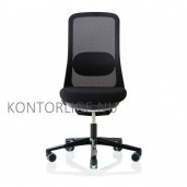 Black office pakketilbud. 160x80 cm hæve sænkebord med HÅG SoFi 7500 kontorstol og Vipp bordlampe. DET ER HELT SORT!!!
