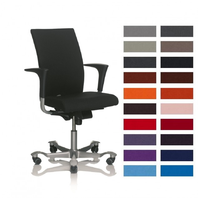 HÅG 4650 H04 kontorstol. Ekstra bredt sæde og ryg, med Fame betræk, vælg farve. Udgår i 2019.