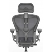 Herman Miller Aeron kontorstol med læder armlæn, adjustable PostureFit og seat angle