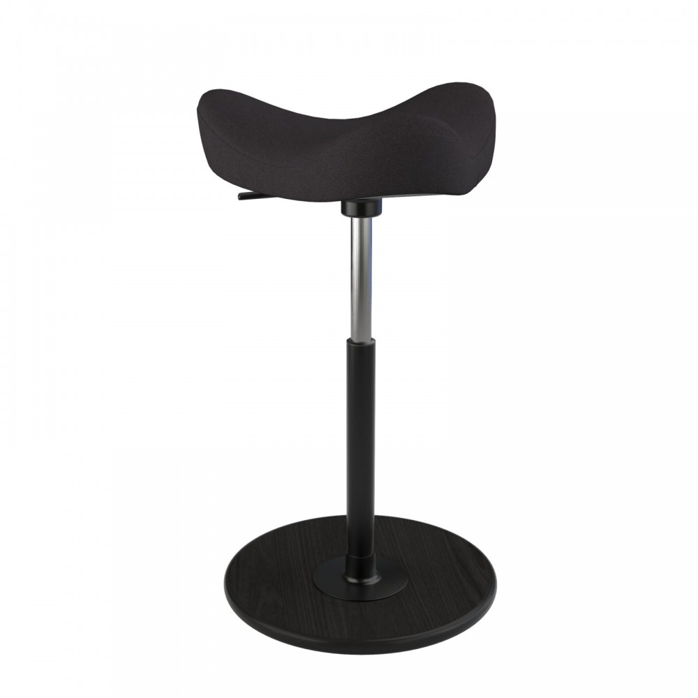 Pompeji Kategori Bevidst Move stol fra Varier, markedets bedste støtte/stå stol. Sort revive stof og  sort fod.